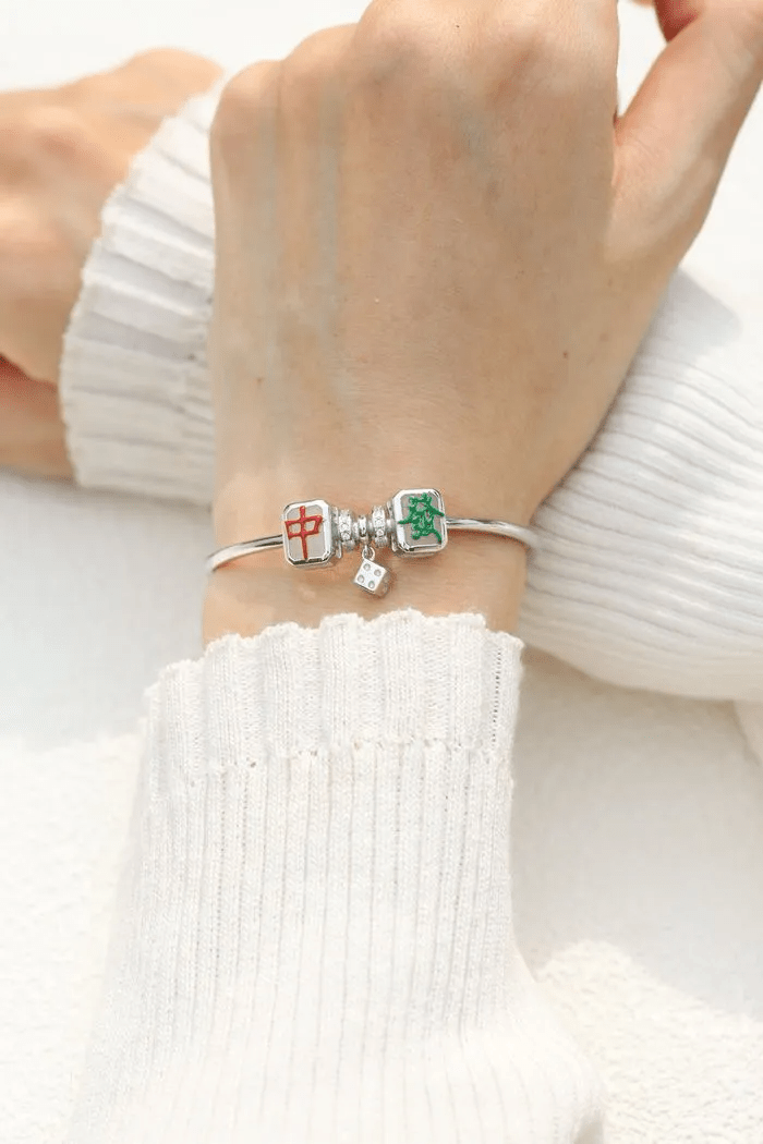 Mahjong Cuff (White Jade) - Love Estella