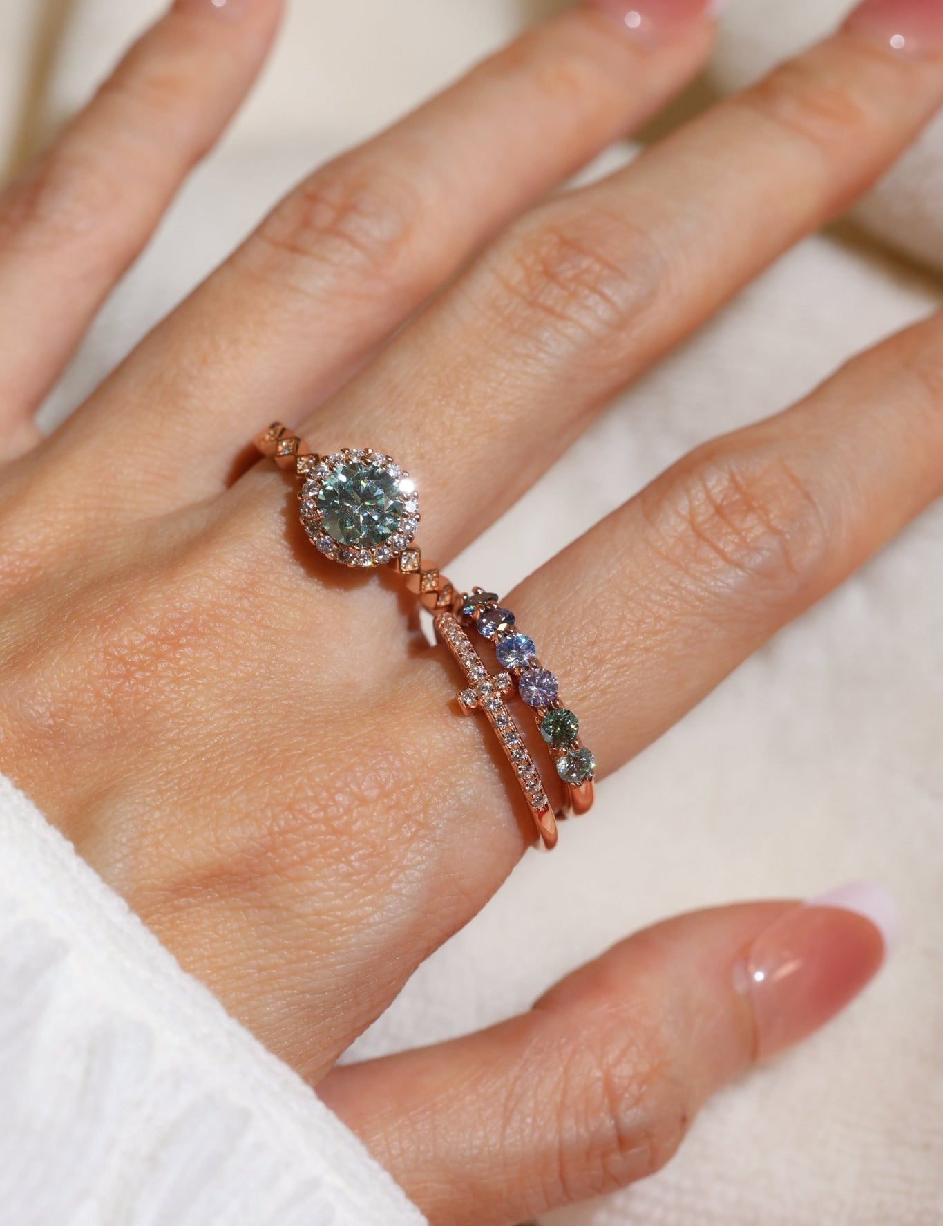 1ct Mint Moissanite Ring - Love Estella