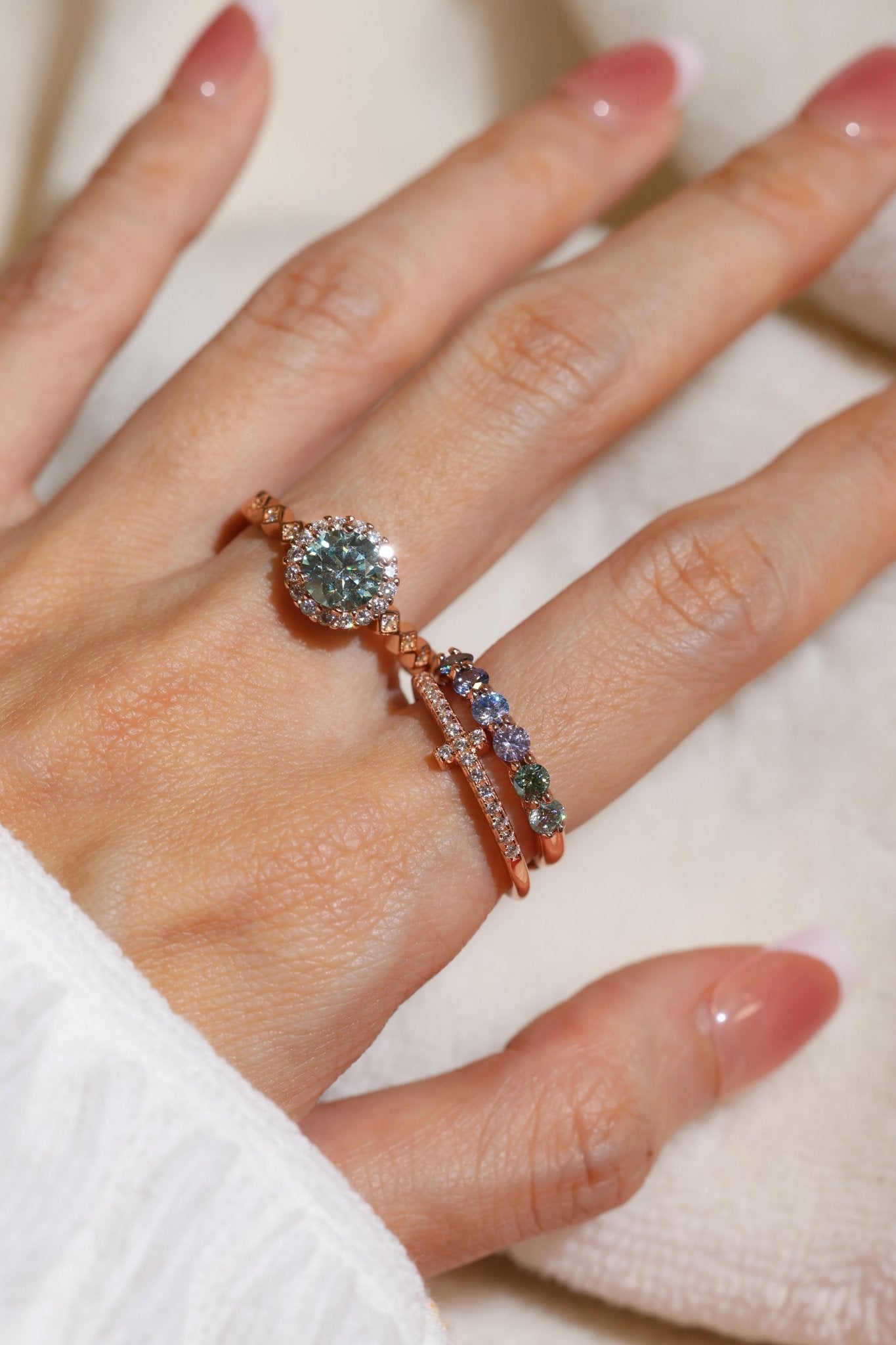 1ct Mint Moissanite Ring - Love Estella