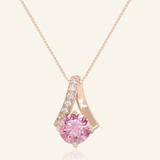 1ct Pink Moissanite Necklace - Love Estella