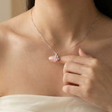 1ct Pink Moissanite Necklace