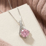 1ct Pink Moissanite Necklace