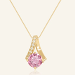 1ct Pink Moissanite Necklace - Love Estella