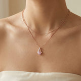 1ct Pink Moissanite Necklace