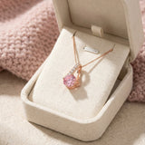 1ct Pink Moissanite Necklace