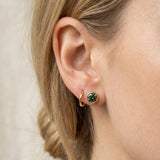 One Carat Green Moissanite Bezel Studs
