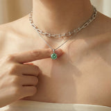InfinityOne Classic Moissanite Necklace (Green Mint)