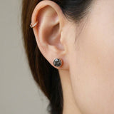 One Carat Gunmetal Grey Moissanite Bezel Studs