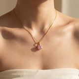 InfinityOne Classic Moissanite Necklace (Pink)