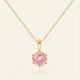 InfinityOne Classic Moissanite Necklace (Pink)