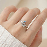 Wanderlust Ring | Moissanite in silver, worn on a model