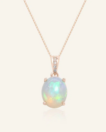 Aris Opal Necklace Rose Gold