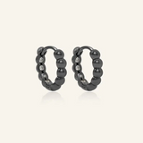 Beaded Huggies – Black Gold
