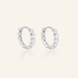 Beaded Huggies – Silver