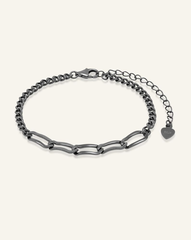 Boyfriend Curb Bracelet Black Gold