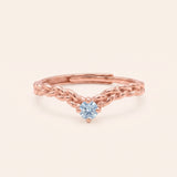 Braided Wishbone Moissanite Ring (Sky Blue)