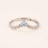 Braided Wishbone Moissanite Ring (Sky Blue)