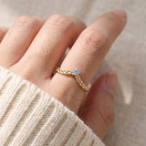 Braided Wishbone Moissanite Ring (Sky Blue)