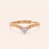 Braided Wishbone Moissanite Ring (Sky Blue)