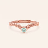 18k rose gold vermeil Braided Wishbone Moissanite Ring with a 0.1ct round mint moissanite center stone.