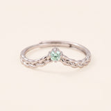 Sterling silver Braided Wishbone Moissanite Ring set with a 0.1ct round mint moissanite solitaire stone.