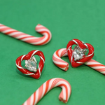 candy cane switch earrings in white topaz silver
