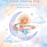 Illustration of the Celestial Harmony Ring | Orange Opal design