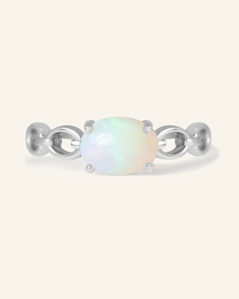 natural opal ring in sterling silver