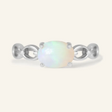 natural opal ring in sterling silver