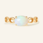 nautical chain opal ring in yellow gold
