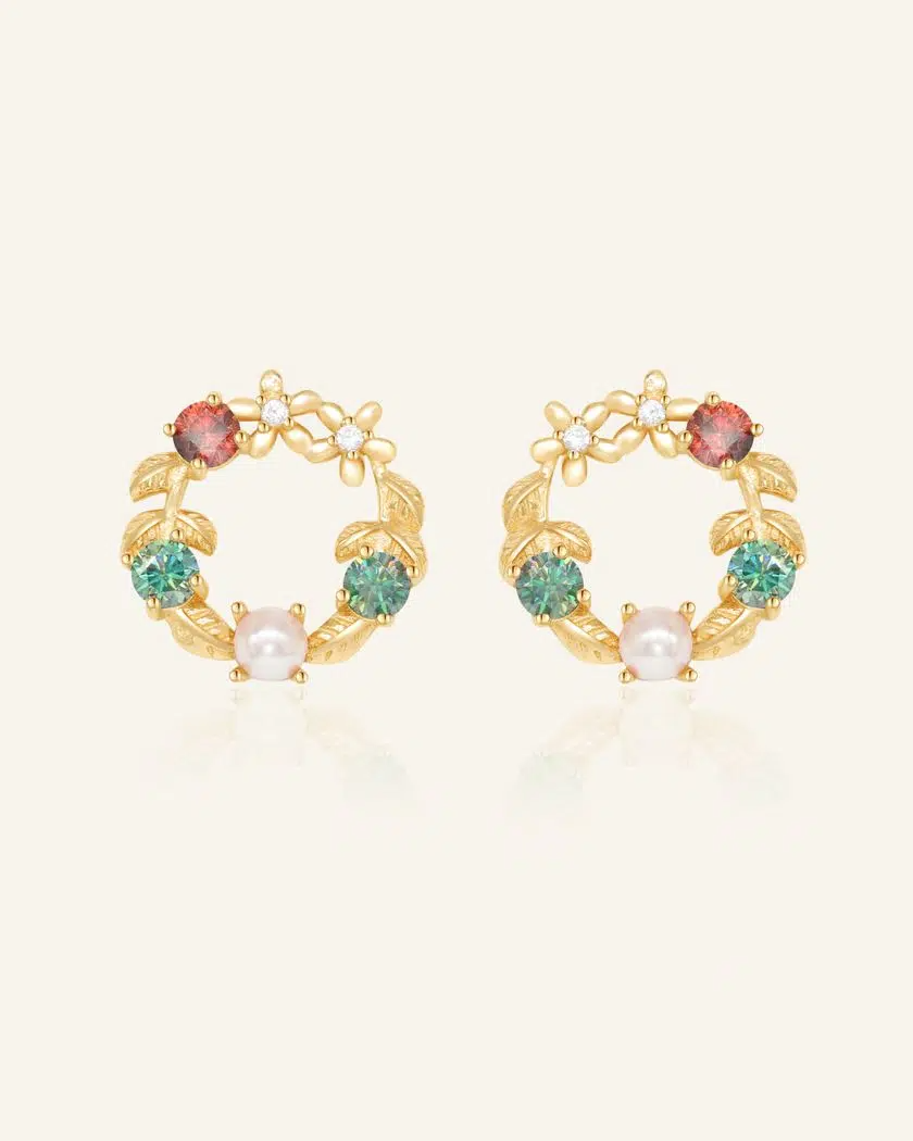 Mistletoe Wreath Studs
