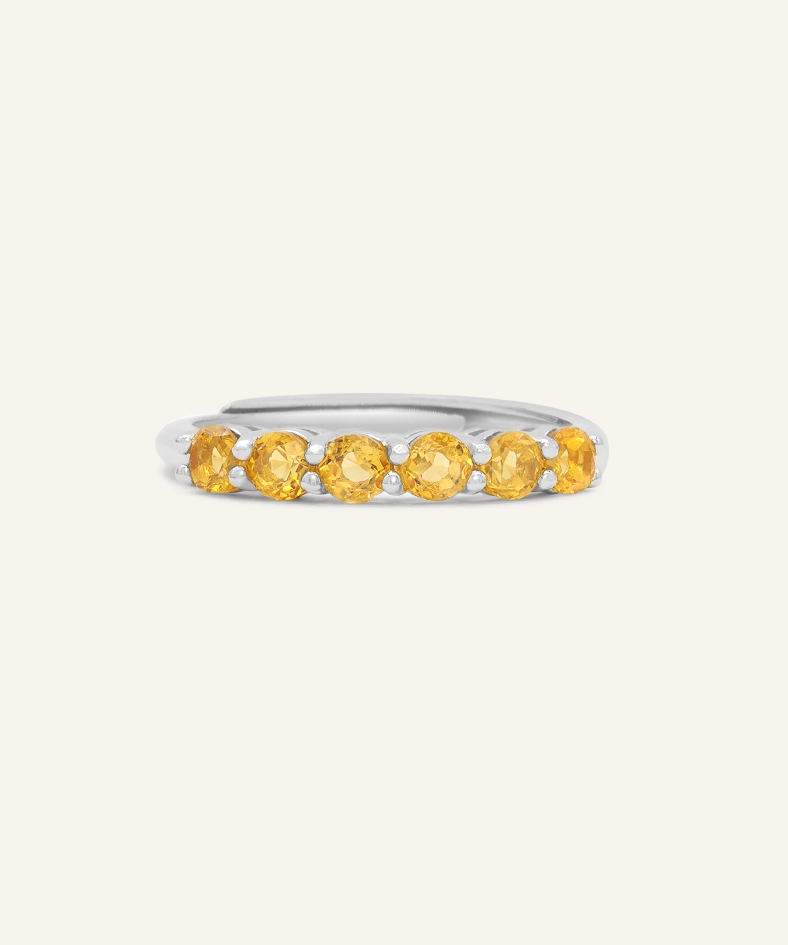 Citrine Half Eternity Band