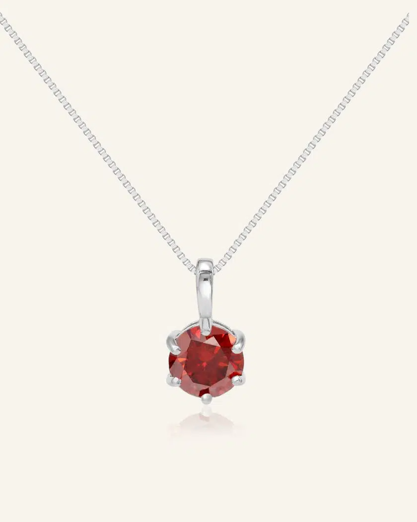 InfinityOne Classic Moissanite Necklace (Red)