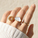 Cloud Mother of Pearl Ring