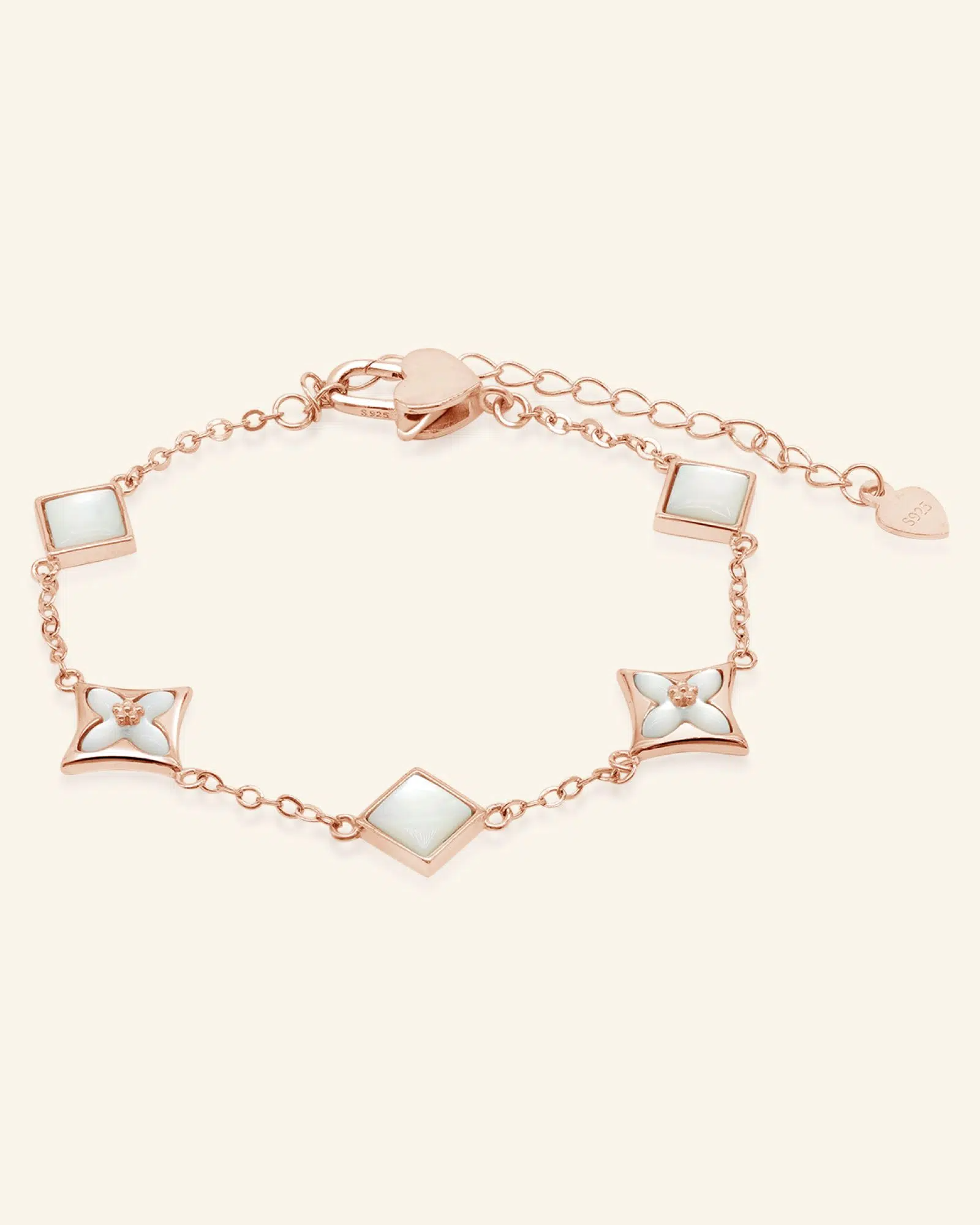Clover Monogram Bracelet Rose Gold