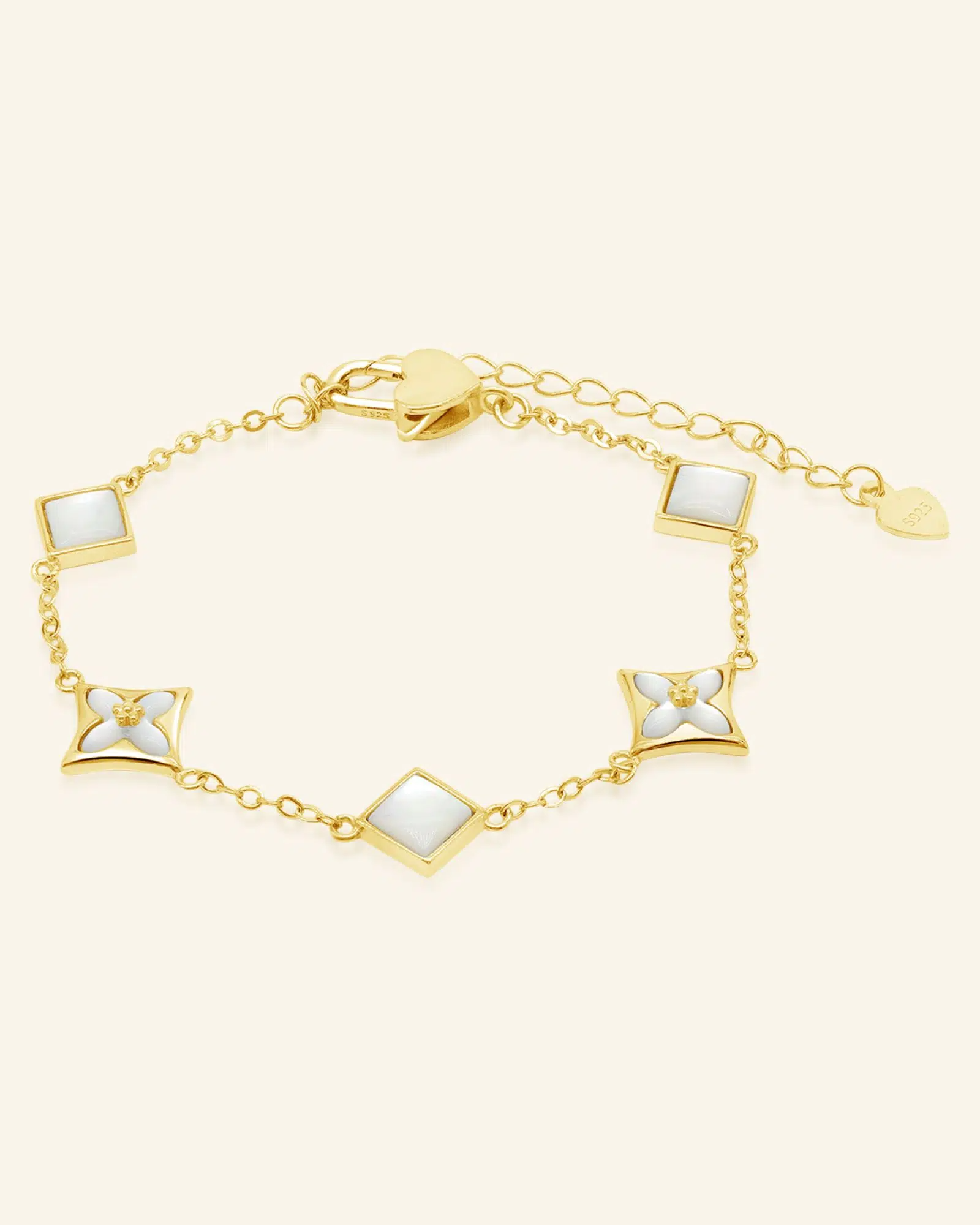 Clover Monogram Bracelet Yellow Gold