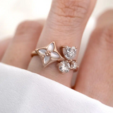 Clover Monogram Cluster Ring Model3