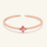 Clover Monogram Cuff Pink MOP Rose Gold Vermeil