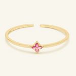 Clover Monogram Cuff Pink MOP Yellow Gold Vermeil