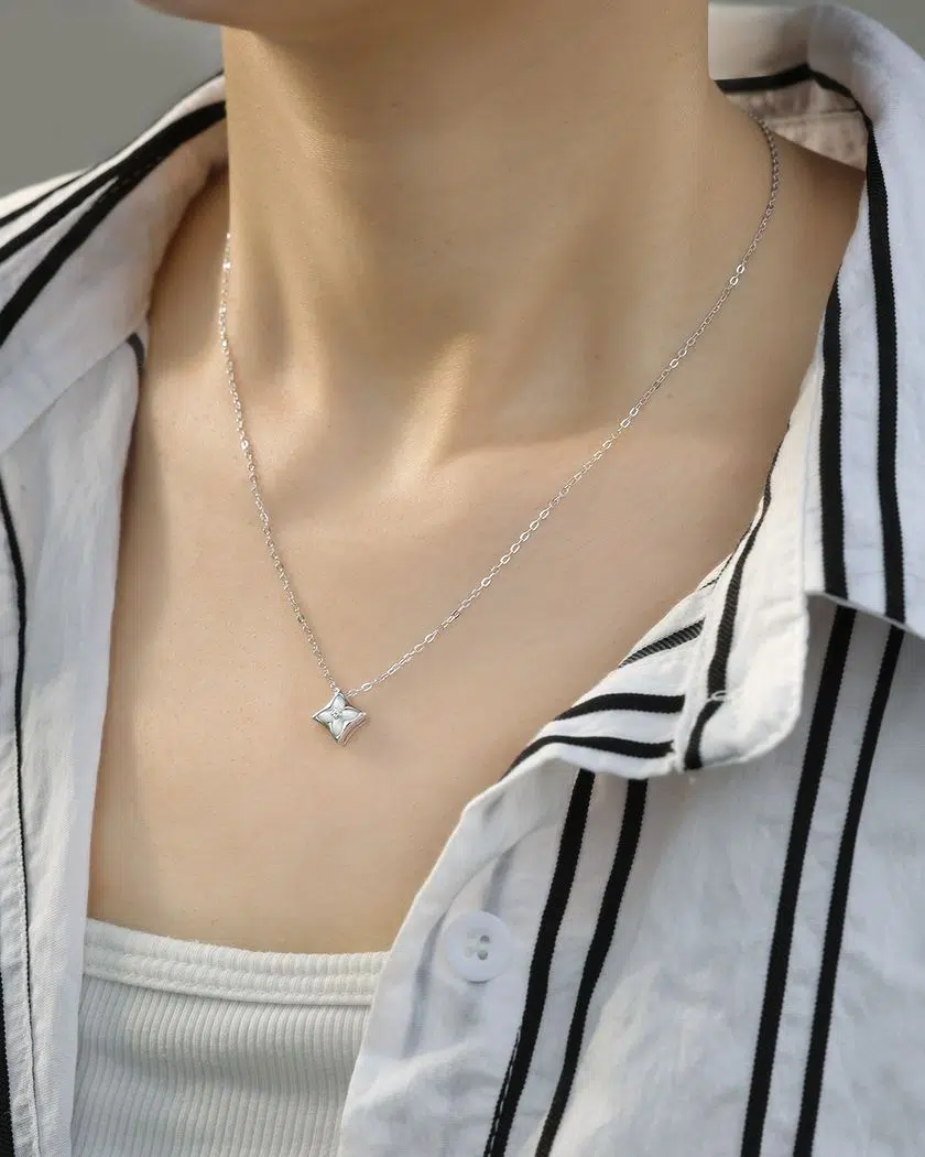 Clover Monogram Necklace – Model
