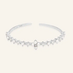 Clover Sparkle Cuff FWP, Moissanite – Silver