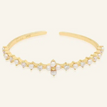 Clover Sparkle Cuff FWP, Moissanite – Yellow Gold