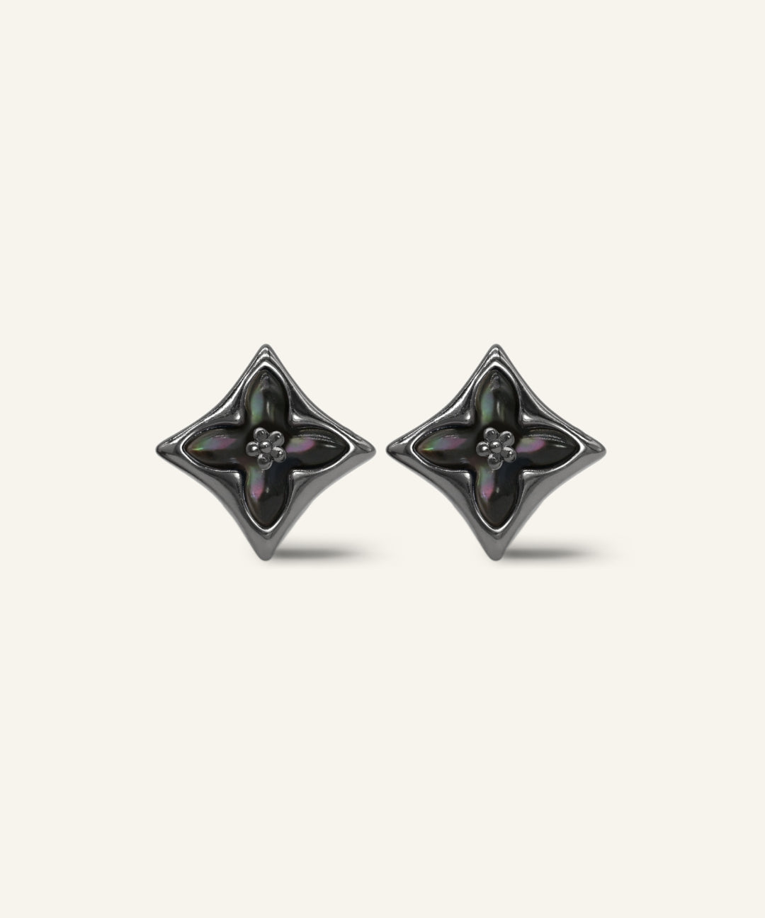 Clover Monogram Studs (Black)