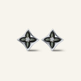 Clover Monogram Studs (Black)