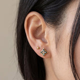 Clover Monogram Studs (Black)