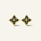 Clover Monogram Studs (Black)