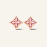 Clover Monogram Studs (Pink)