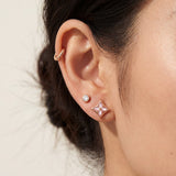Clover Monogram Studs (Pink)