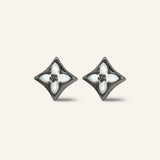 Clover Monogram Studs (White)
