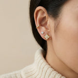 Clover Monogram Studs (White)